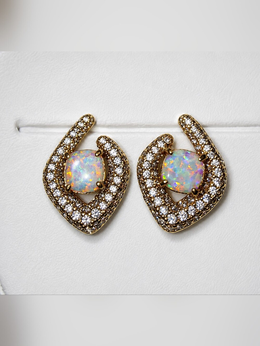 Bomb Party 2025 October Birthday Collection Earrings  Milky White Opal